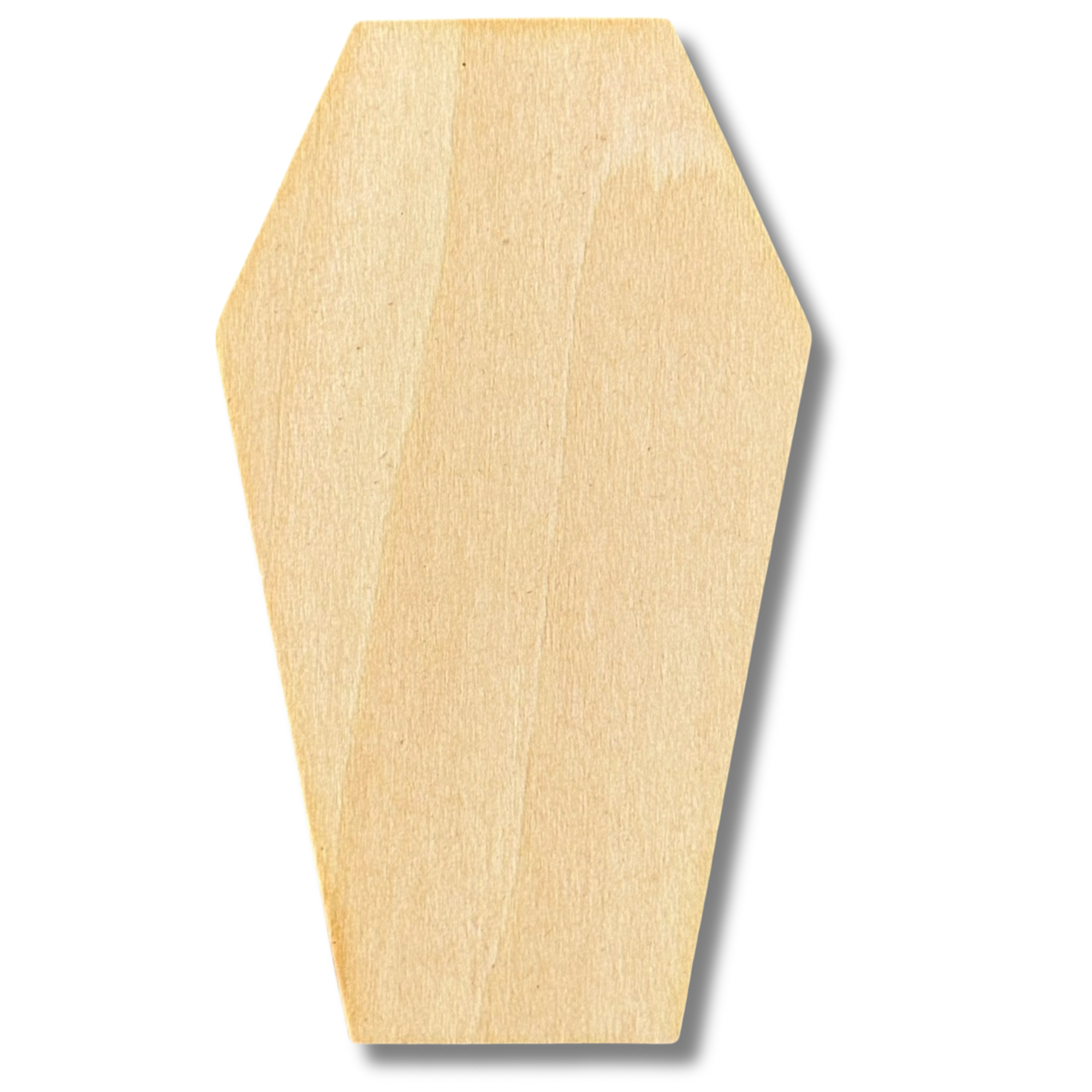 Unfinished Coffin Wood Cutout