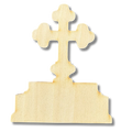 Unfinished Cross Headstone Wood Cutout