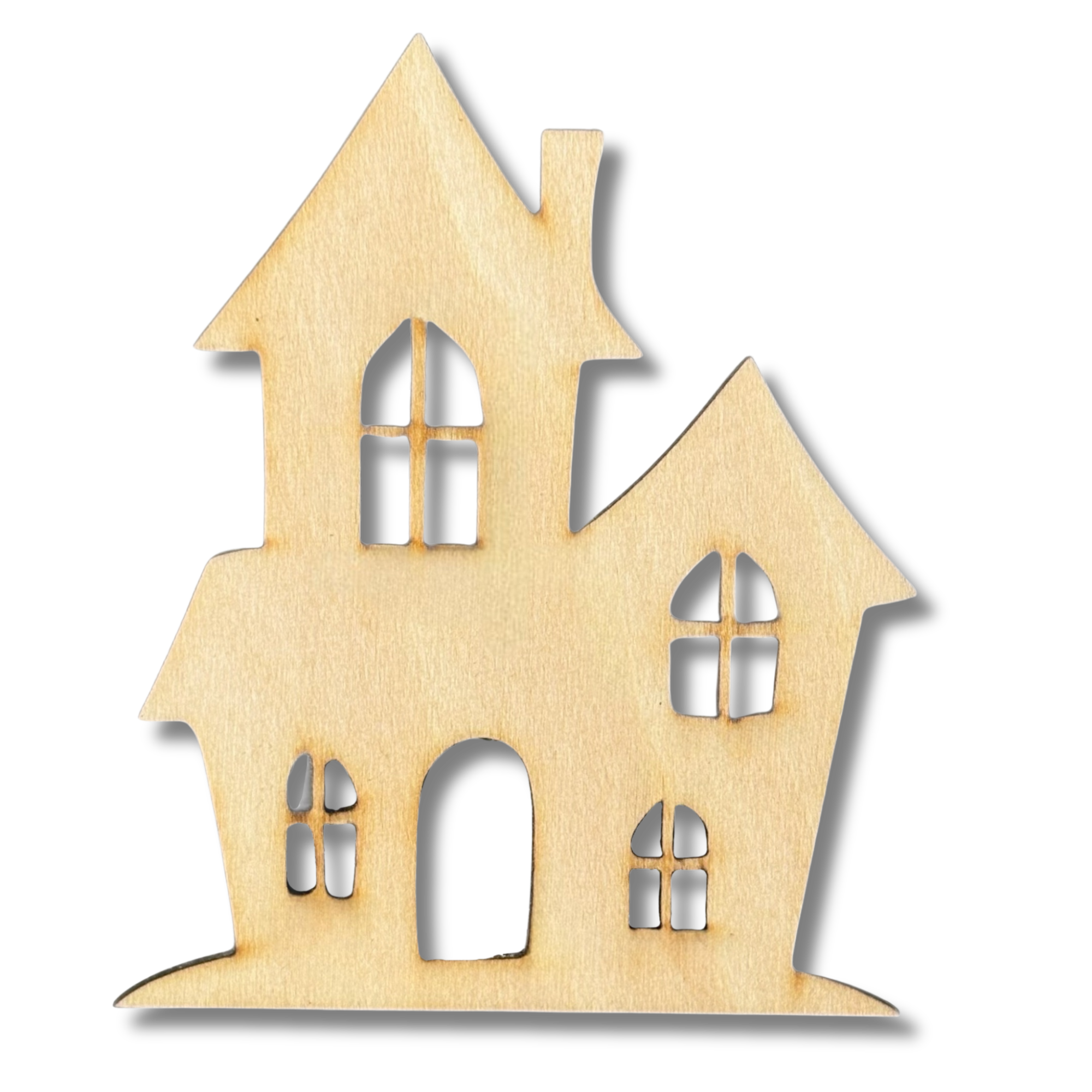 Unfinished Haunted House Wood Cutout