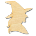Unfinished Witch Profile Wood Cutout