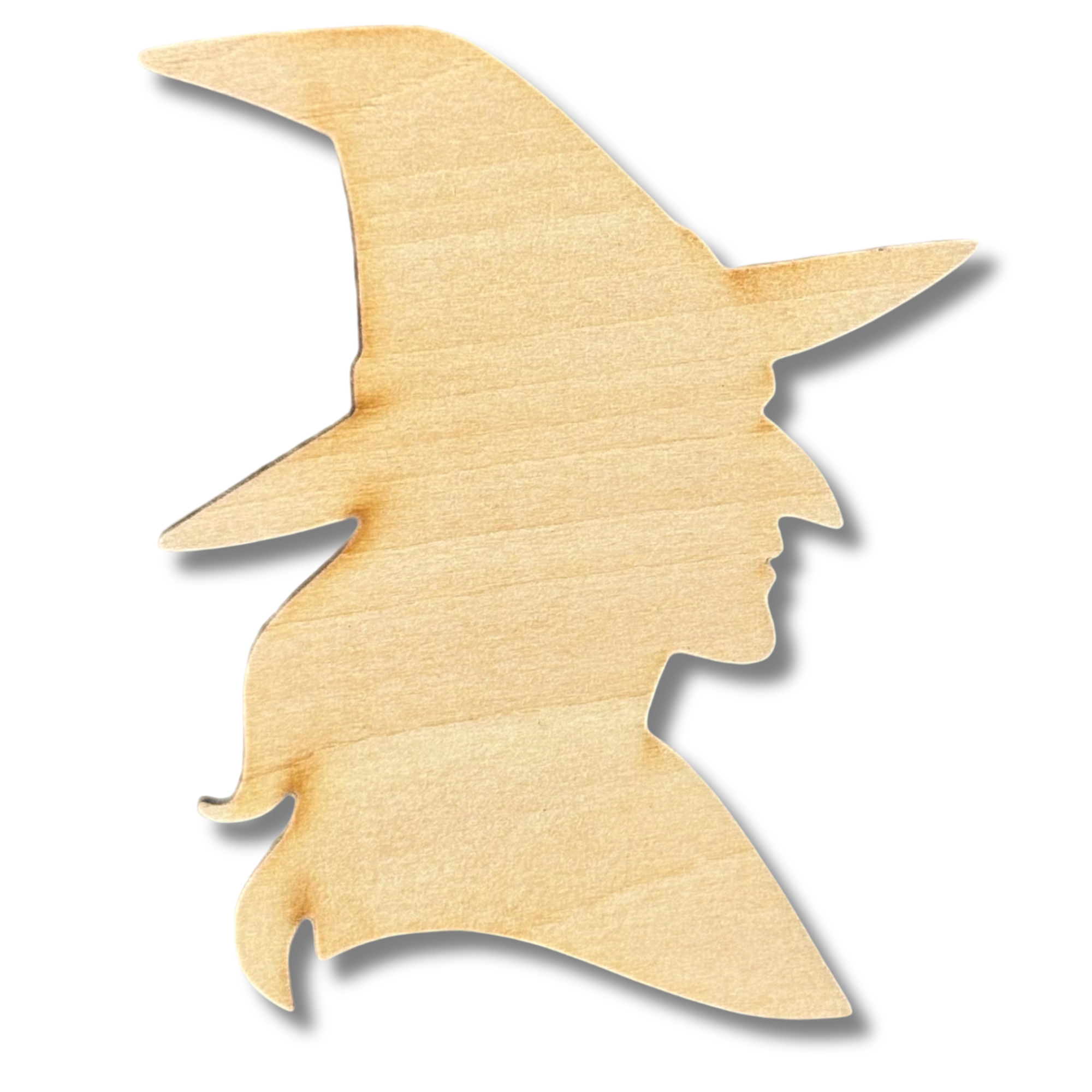 Unfinished Witch Profile Wood Cutout