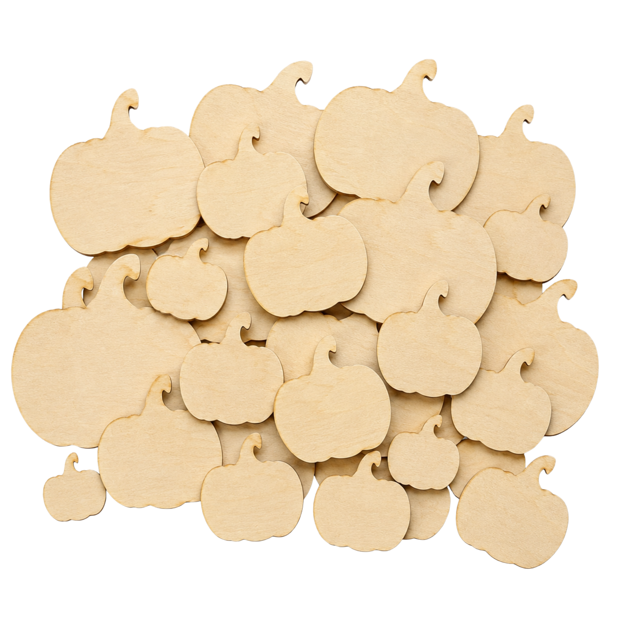 100 Unfinished Pumpkin Wood Cutouts