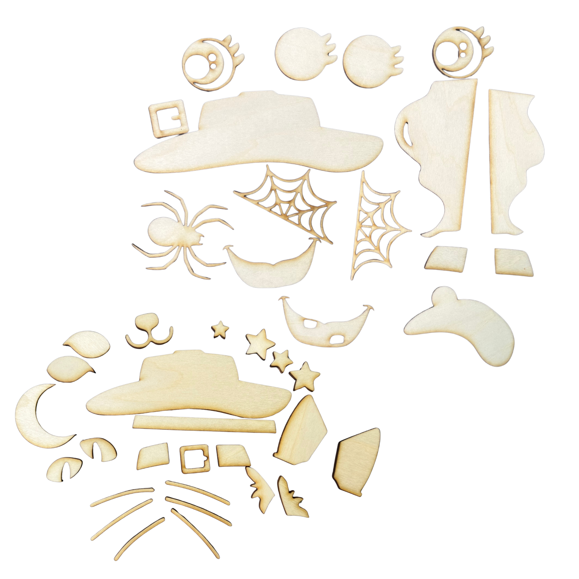Witch and Cat Wood Shim Accesory Wood Kit
