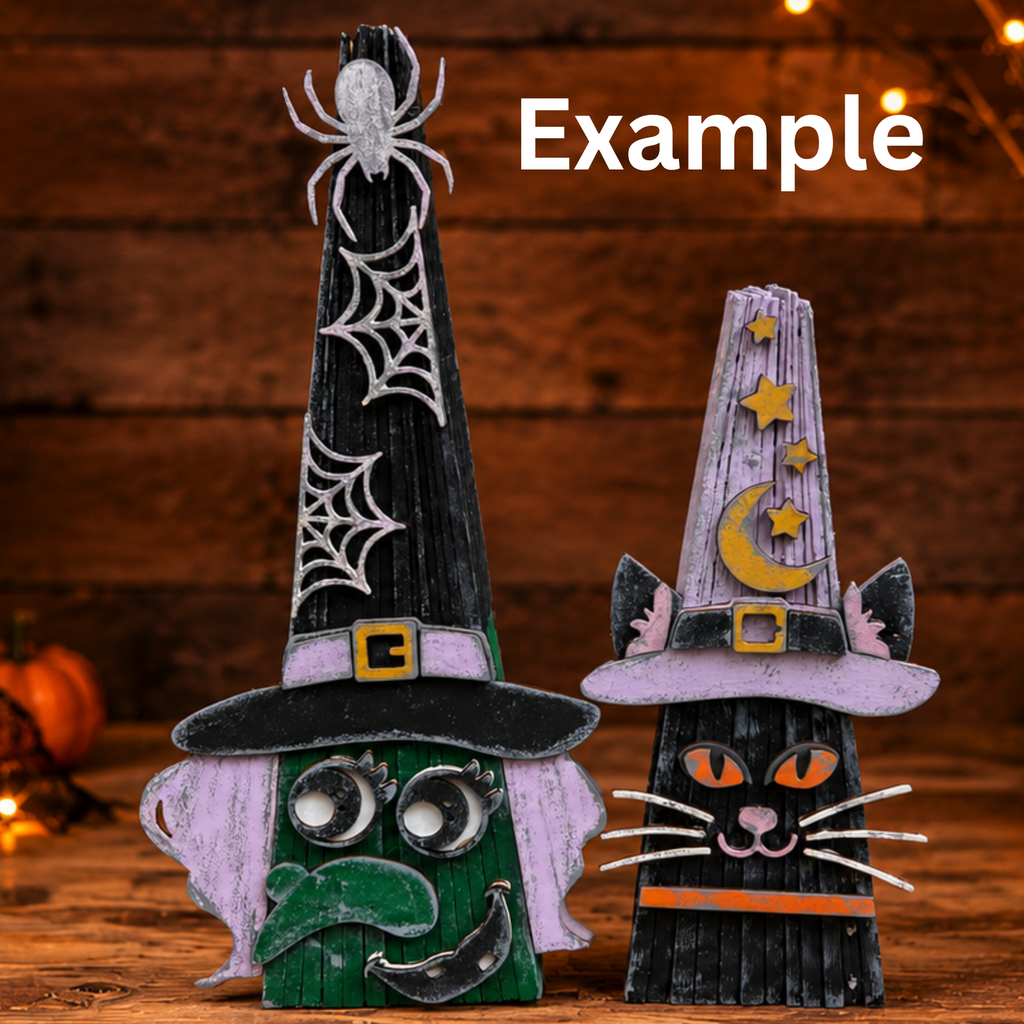 Witch and Cat Wood Shim Accesory Wood Kit
