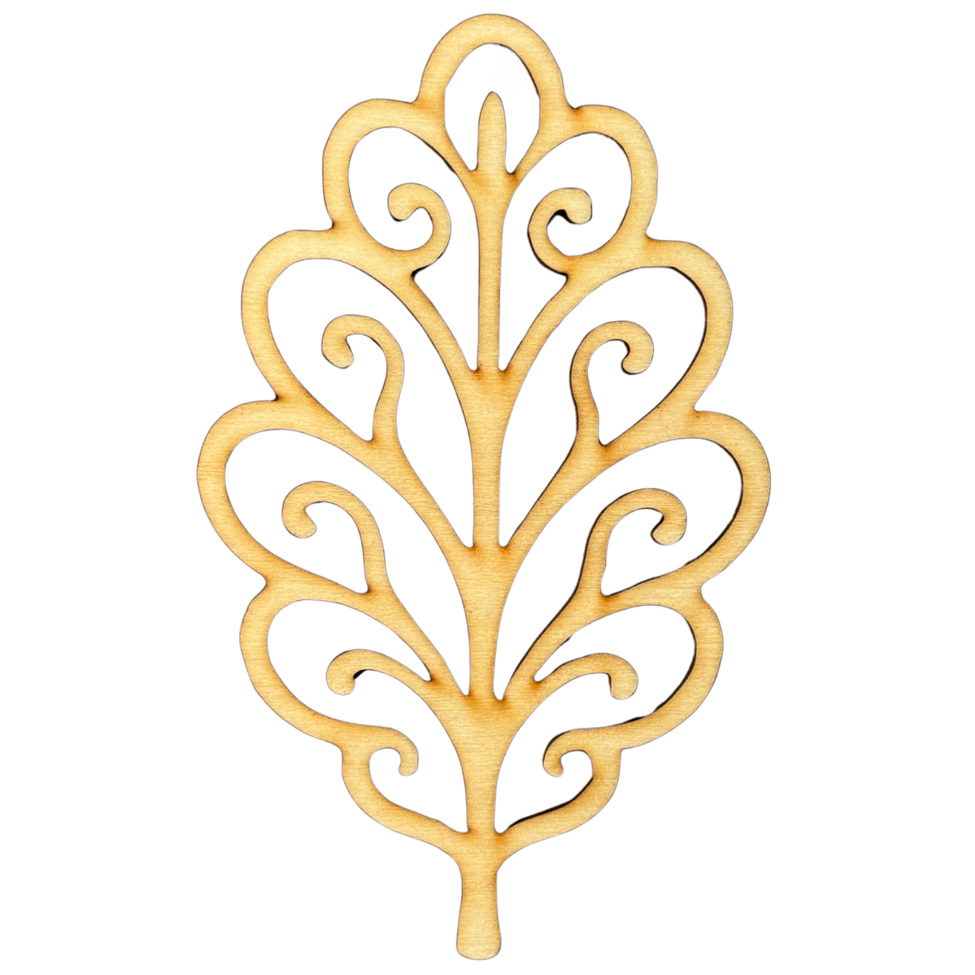 Unfinished Filigree Leaf #1 Wood Cutout