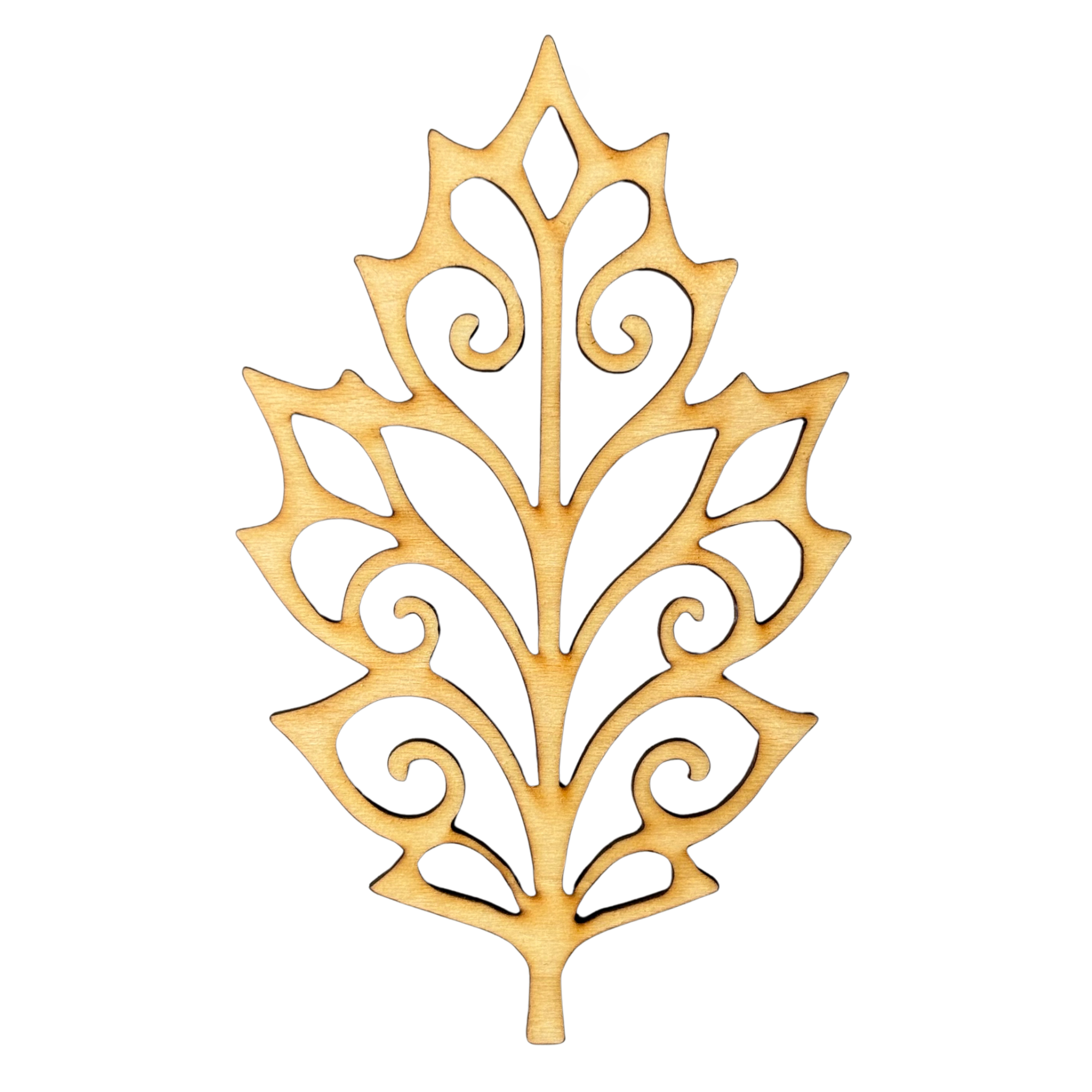 Unfinished Filigree Leaf #2 Wood Cutout