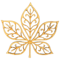 Unfinished Filigree Leaf #3 Wood Cutout