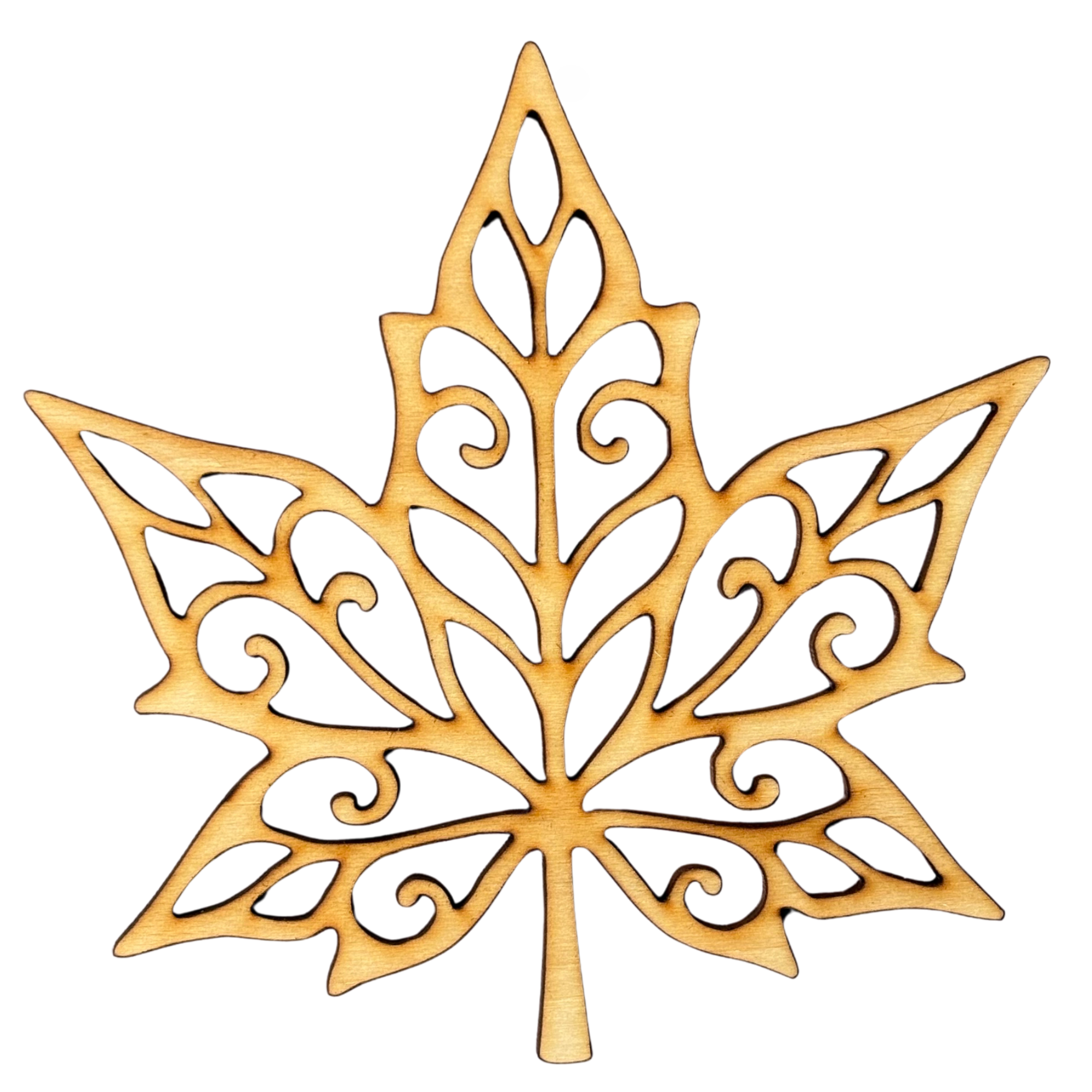 Unfinished Filigree Leaf #4 Wood Cutout