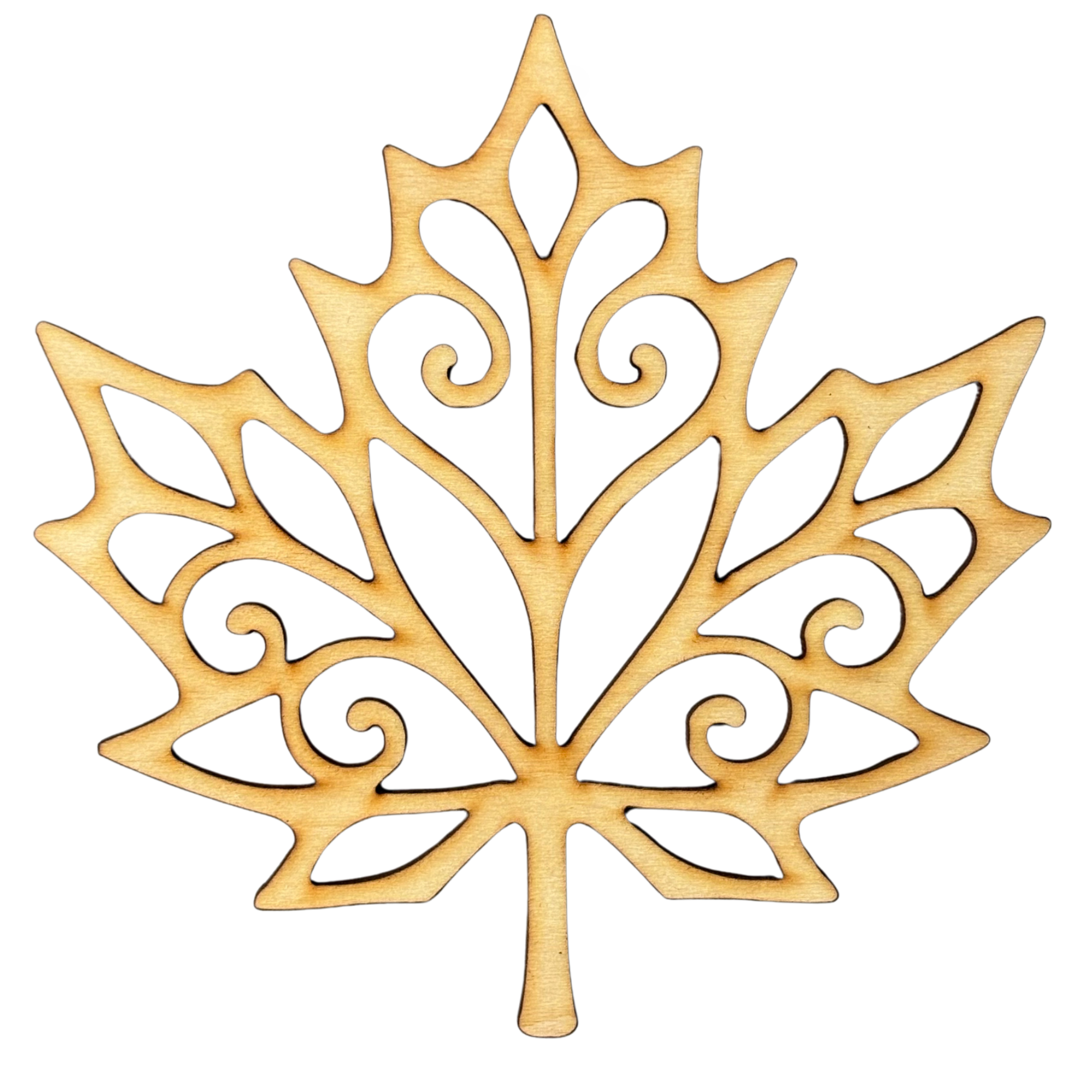 Unfinished Filigree Leaf #5 Wood Cutout