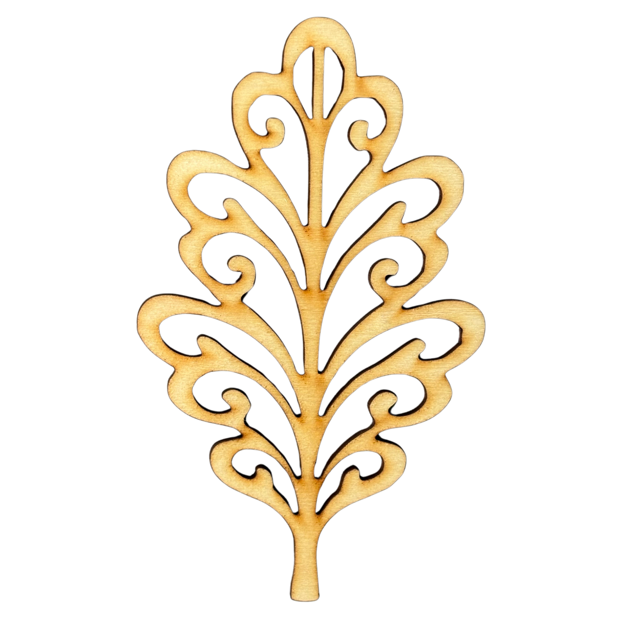 Unfinished Filigree Leaf #7 Wood Cutout