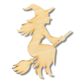 Unfinished Flying Witch Wood Cutout