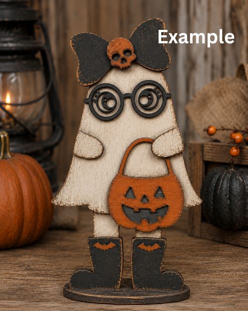 Girl Ghost Shelf Sitter Wood Kit