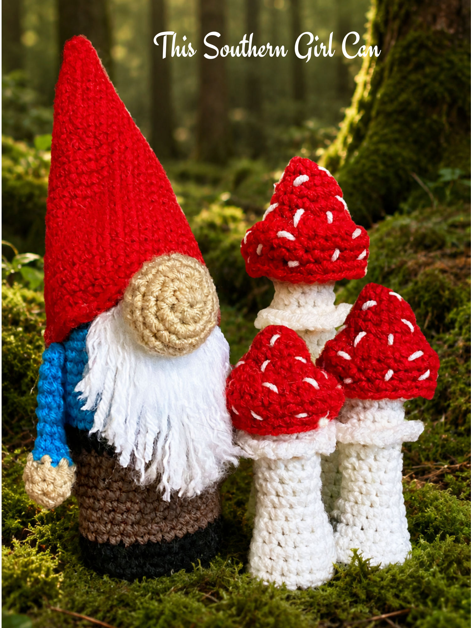 Gnome and Mushrooms Crochet Pattern
