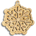 Layered Snowflake Unfinished Wood Christmas Ornament
