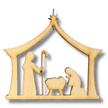 Unfinished Nativity Wood Cutout