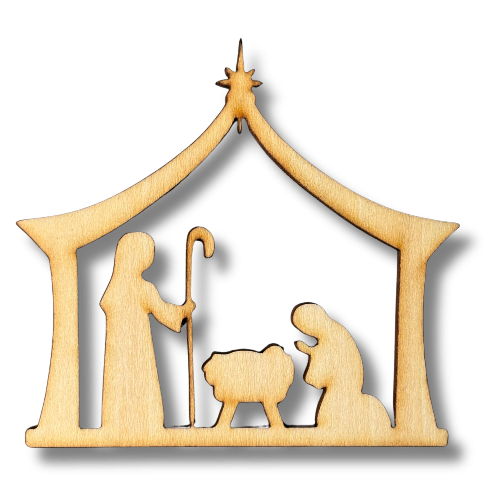 Unfinished Nativity Wood Cutout