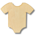 Unfinished Baby Onesie Wood Cutout
