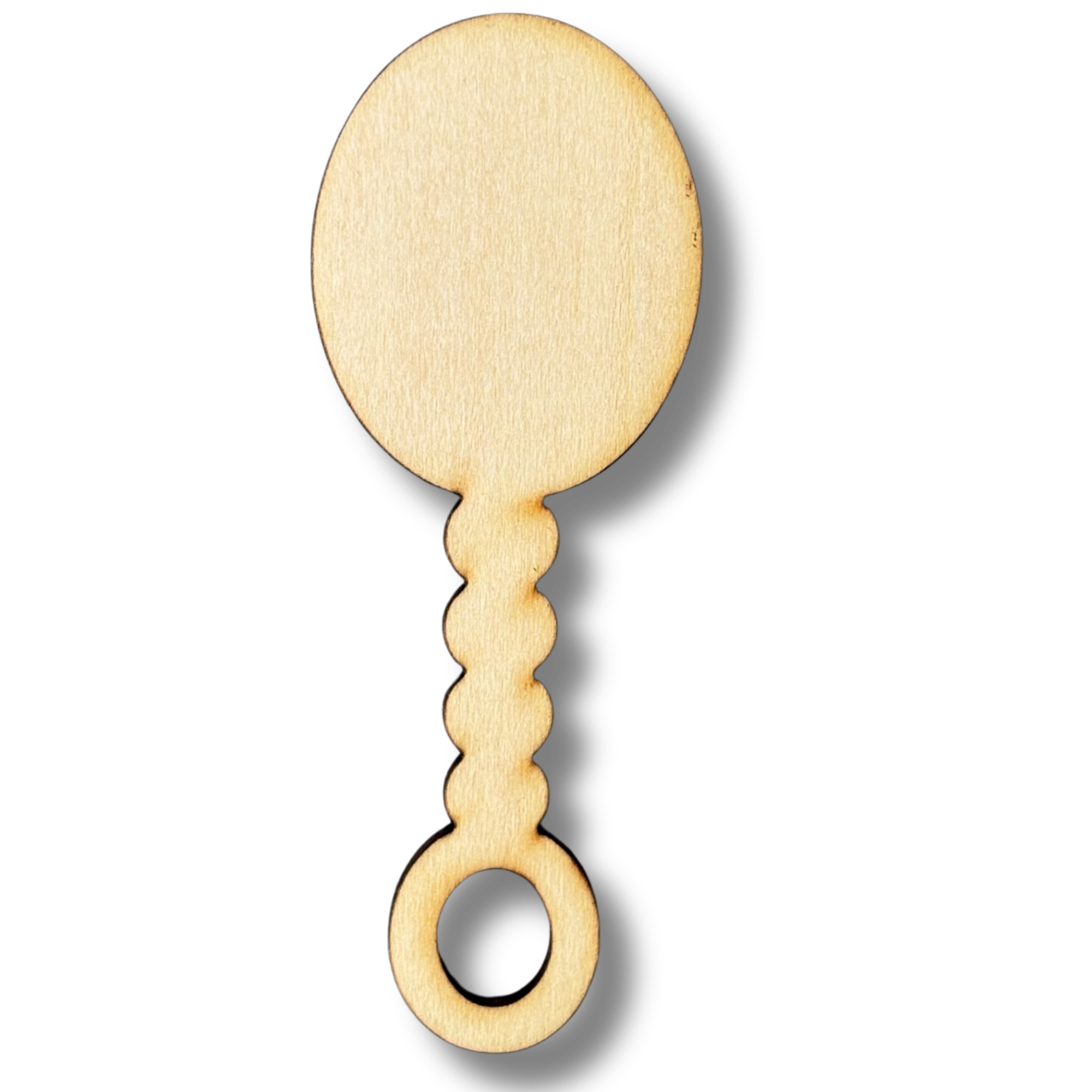 Unfinished Baby Rattle Wood Cutout