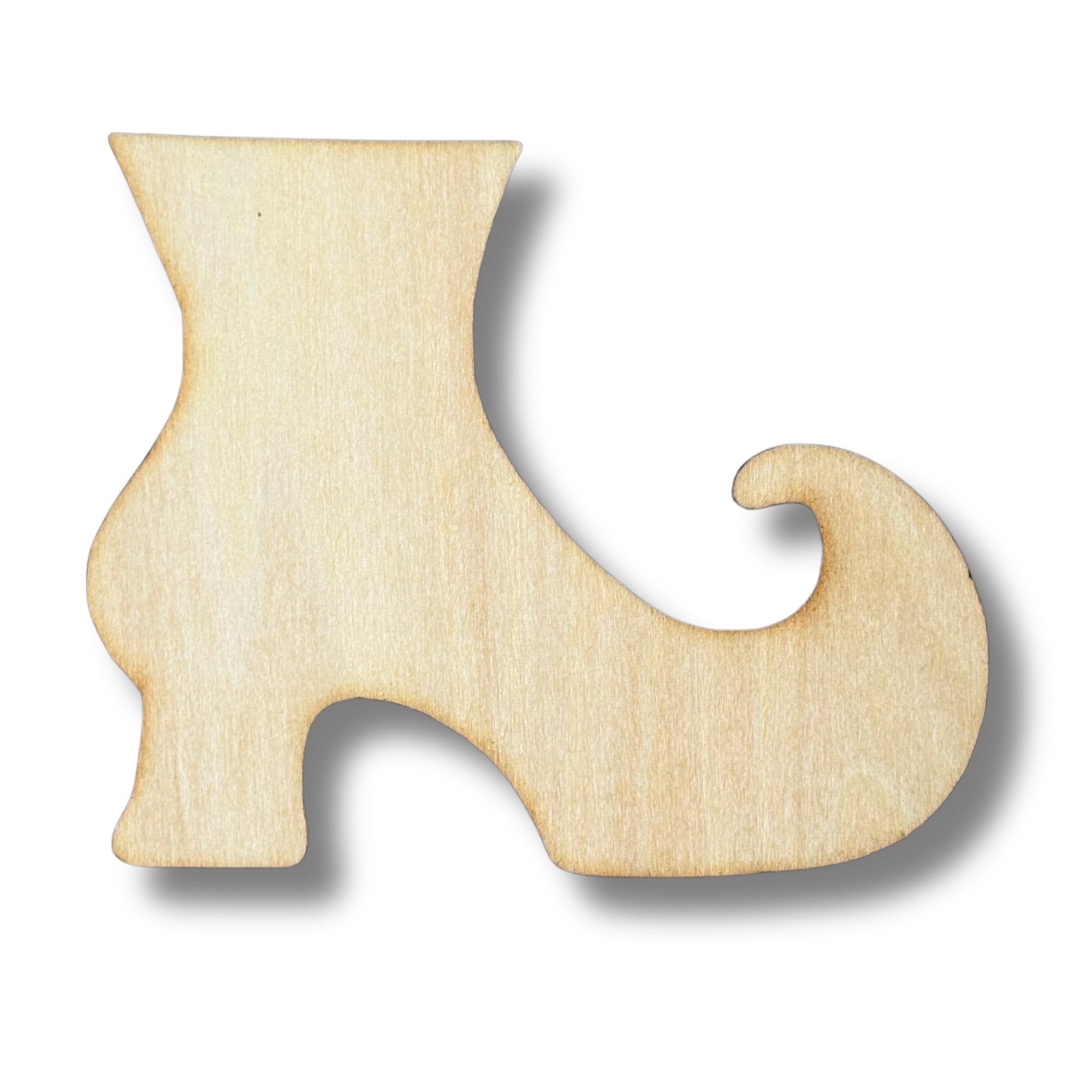 Unfinished Short Witch Boot Wood Cutout
