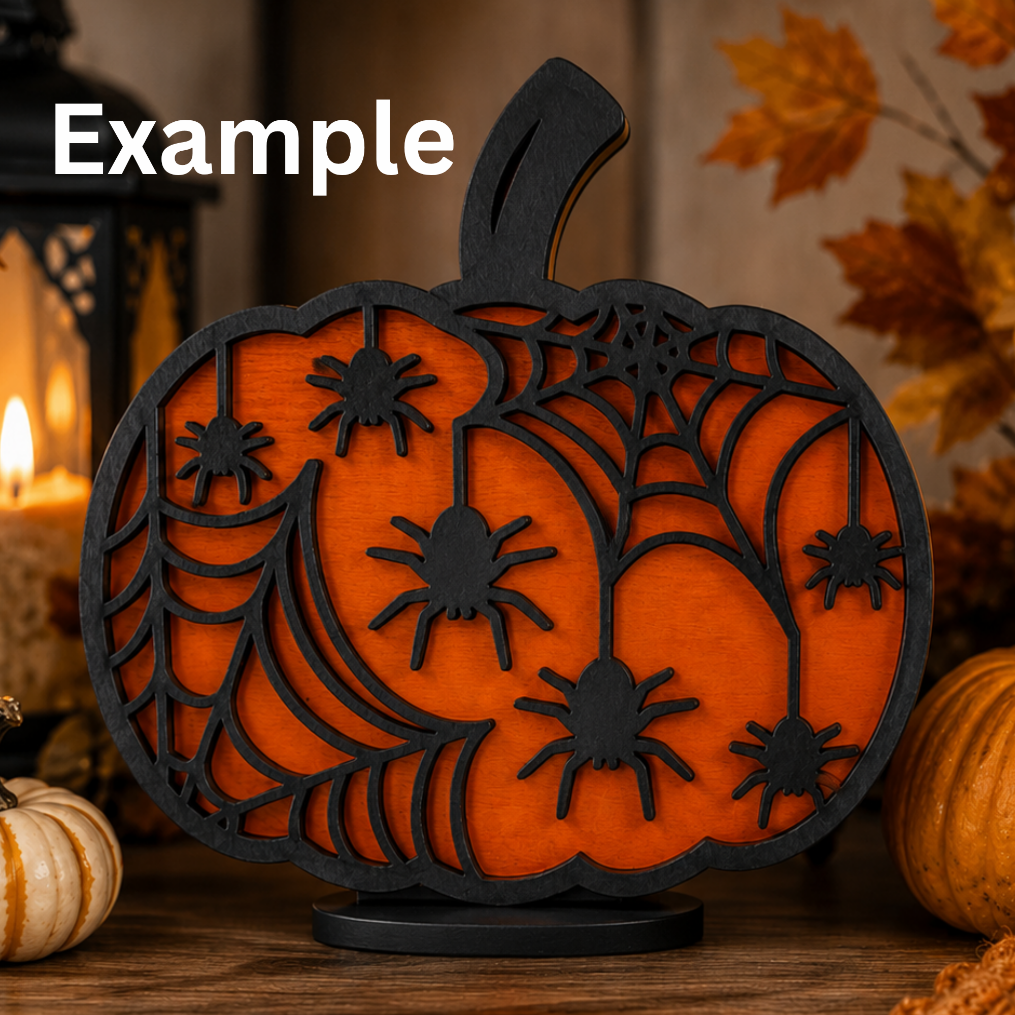 Spiderweb Pumpkin Shelf Sitter Wood Kit