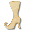 Unfinished Tall Witch Boot Wood Cutout