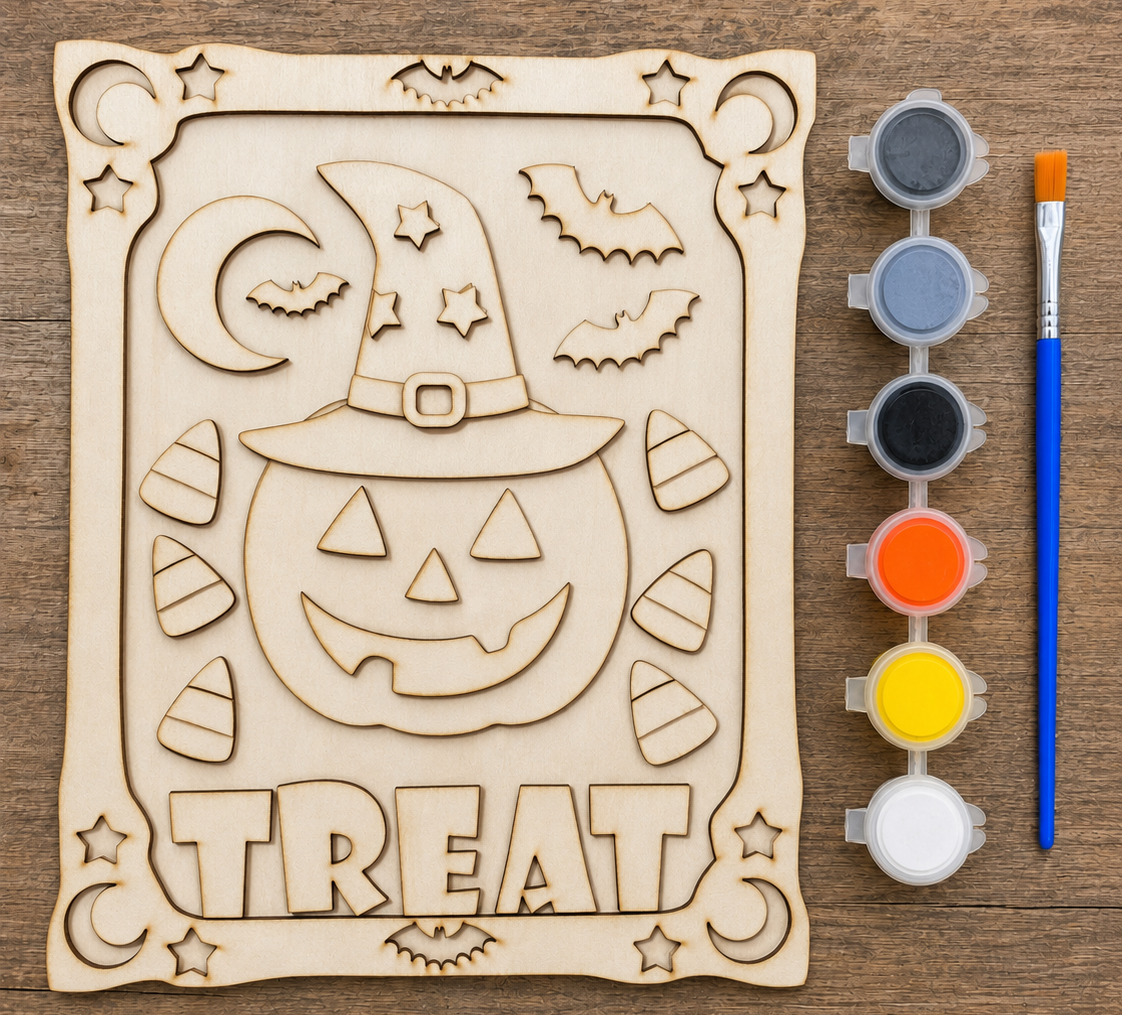 Jack O Lantern Wood Paint Kit